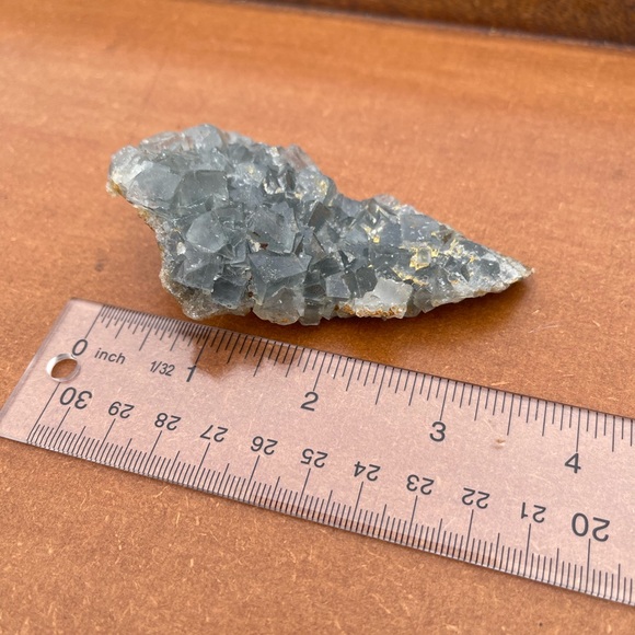 Cubic Fluorite on Druze Quartz - Picture 2 of 16